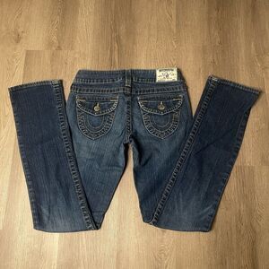 True Religion Jeans Womens 27 Blue Billy Denim Straight Medium Wash USA